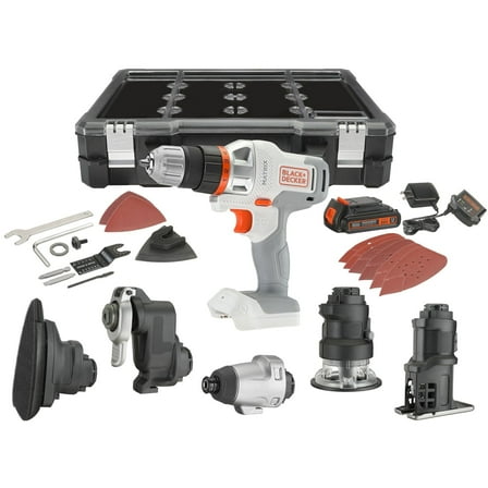 BLACK DECKER 20V MAX* Matrix Cordless Combo Kit, 6-Tool, White And Orange, (BDCDMT1206KITWC)