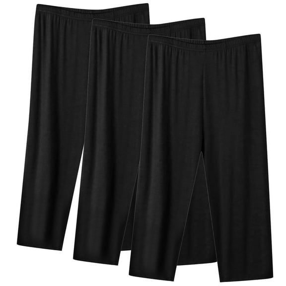 Wdfiry 3PC Capri Pajama Pants for Women Soft Lounge Pants Pj Bottoms Lightweight Solid Color Sleepwear