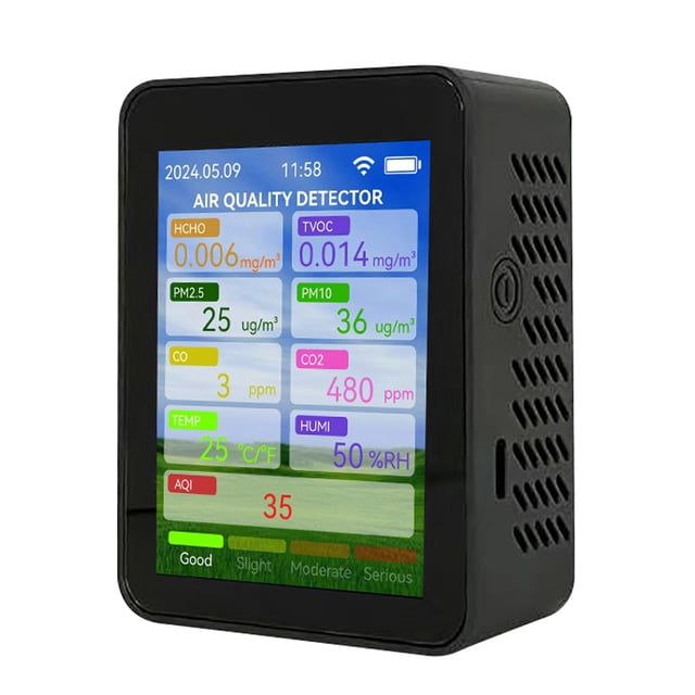Medidor de calidad del aire multifuncional WiFi Tuya para el hogar HCHO TVOC Carbono
