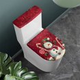 thumbnail image 3 of HELLHERO Christmas Snowman and Candy Cane Comfortable and Practical Polyester Toilet Covers Set Universal Keep Dust Stain Toilet Cover Elastic Edge for Hotel Home, 3 of 8