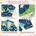 thumbnail image 4 of FORMRS Kids Short Sleeve Top and Pants Pajama Set Unisex Satin 2-Piece Sleepwear, Sizes 7-8Y, Sharks Pattern, 4 of 8