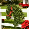 thumbnail image 6 of 16.53"x12.99" Christmas Winter Wreath, Farmhouse Horse Head Christmas Wreath, Equestrian Door Decor, Handmade Front Door Wreath, All-Season Horse Decor, Red Bow Accent, Unique Equestrian Gift, 6 of 10