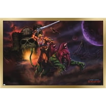 Mattel Masters of the Universe: Revelation - He-Man & Battle Cat Wall Poster, 14.725" x 22.375" Framed