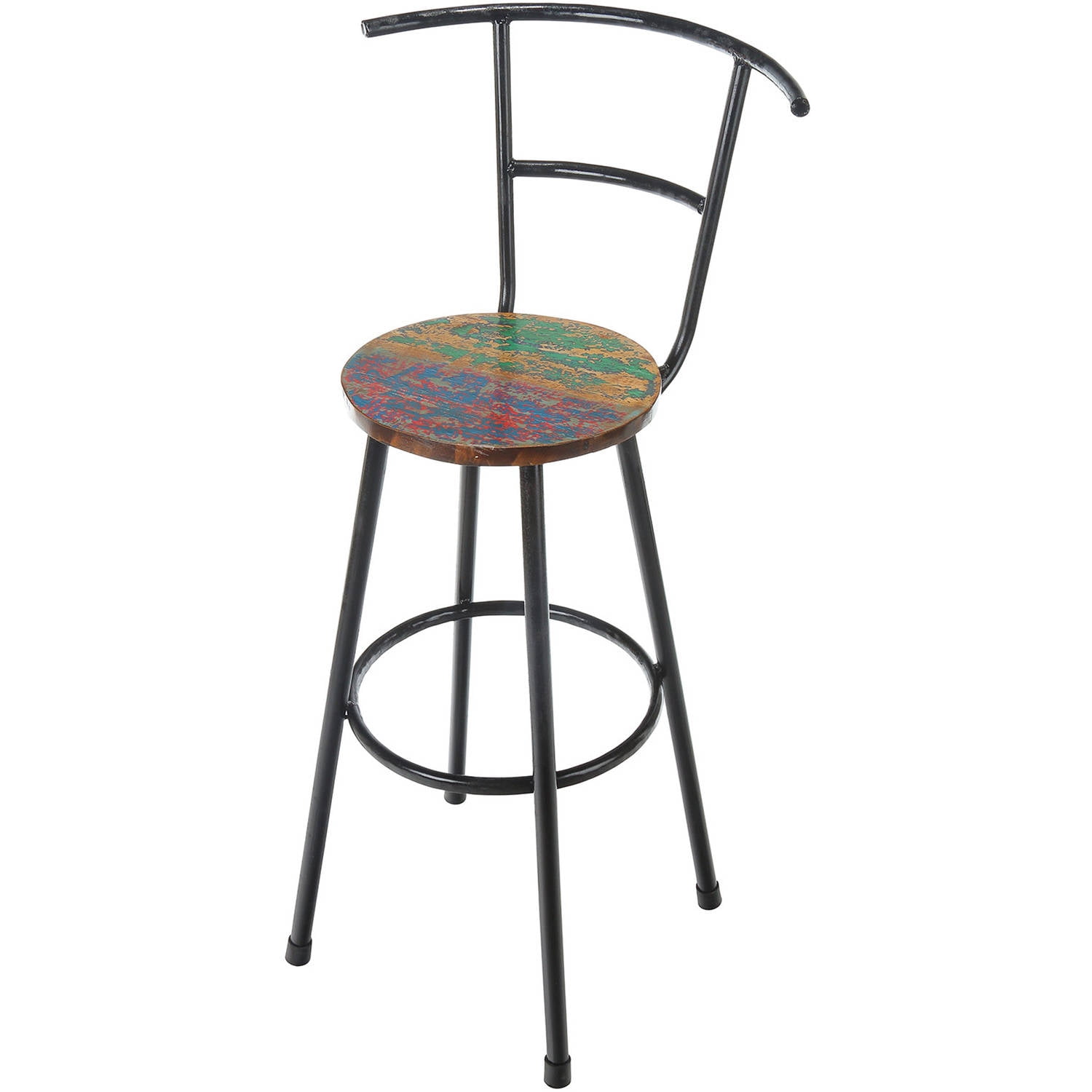 Reclaimed Boat Wood and Iron Bar Stool