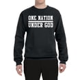 thumbnail image 2 of Wild Bobby One Nation Under God Inspirational/Christian Unisex Crewneck Graphic Sweatshirt, Black, Small, 2 of 5
