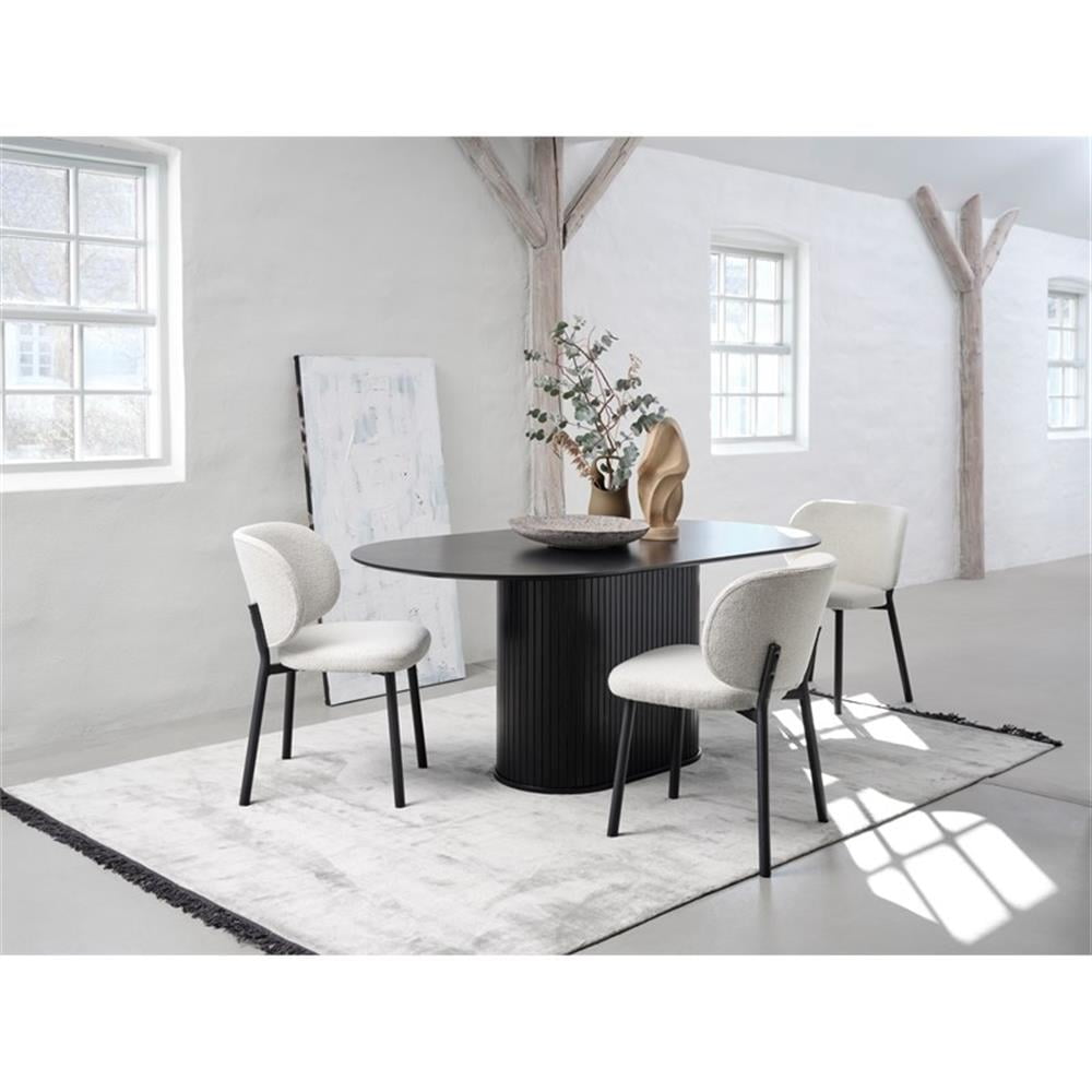 Unique Furniture Modern 71" Oval Dining Table in Black Oak