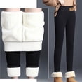 thumbnail image 2 of Gibobby Pantalones de invierno para mujeres Leggings casuales para mujer Capris térmicos de cintura alta elásticos de color sólido de invierno(Negro,M), 2 of 5