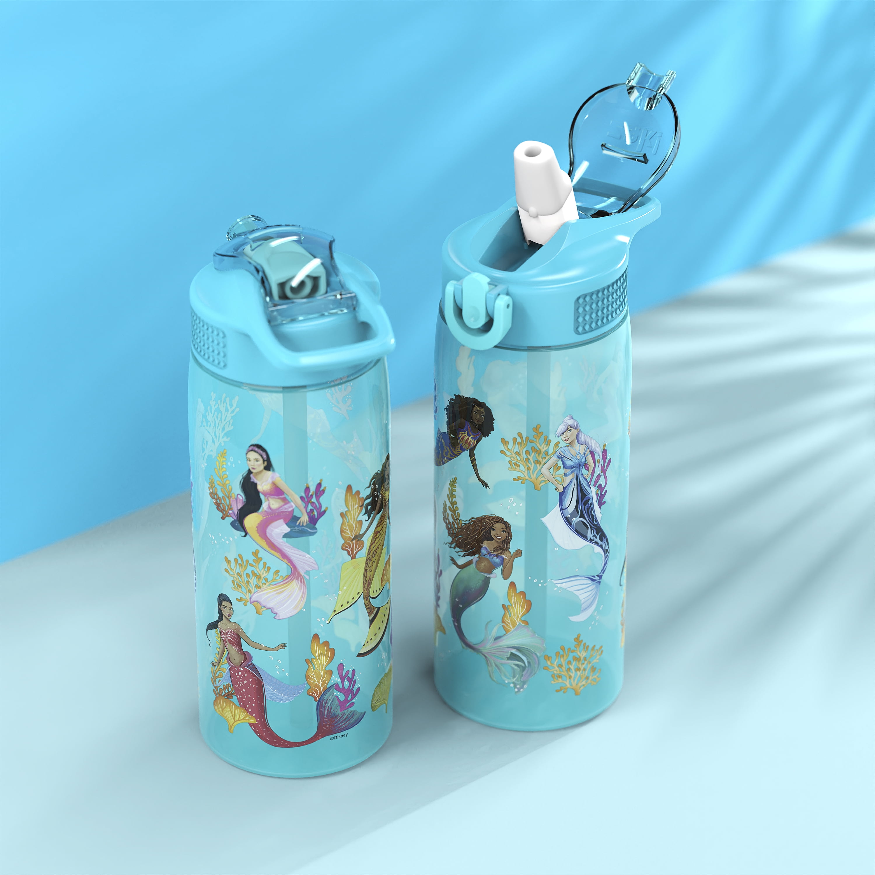 The Little Mermaid Stainless Steel Water Bottle with Built-in Straw Live Action Film - Official shopDisney