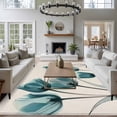 thumbnail image 3 of Teal Tulip Large Area Rugs 8x10 ft Minimalist Modern Flower Art Linen Background Washable Rug Non Slip Indoor Carpet Absorbent Floor Mat for Living Room Bedroom Dining Room, 3 of 9