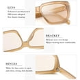 thumbnail image 5 of FEISEDY Women Retro Square Sunglasses Trendy Shield Flat Top Shades B2717, 5 of 7