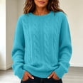 thumbnail image 5 of MaFYtyTPR Women's Cable Knit Sweater Crew Neck Long Sleeve Pullover Sweaters Solid Winter Warm Casual Loose Fit Top, 5 of 6