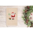 thumbnail image 3 of Linum Home Christmas Waving Santa Embroidered Beige Turkish Cotton Hand Towel, 3 of 3