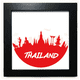 thumbnail image 1 of Rojo silueta Landmark Tailandia Mesa de pared con marco cuadrado negro, 1 of 4