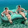 thumbnail image 1 of Tubo inflable para río POOLACC para 2 personas con hielera y portavasos, 1 of 8