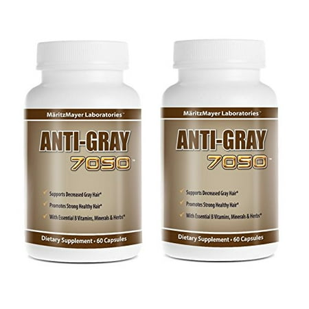 Anti-Gray Hair Supplements (2) with Catalase, Horsetail, Saw Palmetto and many more, Stop Grey Hair- 60 day supply (120