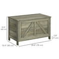 thumbnail image 3 of HOMCOM Storage Chest, Farmhouse Wood Chest with Safety Hinge, Grey, 3 of 10