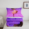 thumbnail image 4 of Kawaii Black Girls Bedding Set Twin American African Girl Twin Comforter, Psychedelic Purple Galaxy Duvet Insert Ballet Princess Quilt Comforter, Glitter Diamonds Stars Bedding Comforters & Sets, 4 of 6