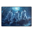 thumbnail image 2 of Carpet Mat with Memory Foam Ultra-Soft and Non-Slip Area Rug 60"x39" Three Blue Wolves, 2 of 7