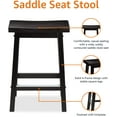 thumbnail image 6 of ZXNYH Solid Wood Saddle-Seat Kitchen Counter Barstool, 29-Inch Height, Black - Set of 2, 6 of 8