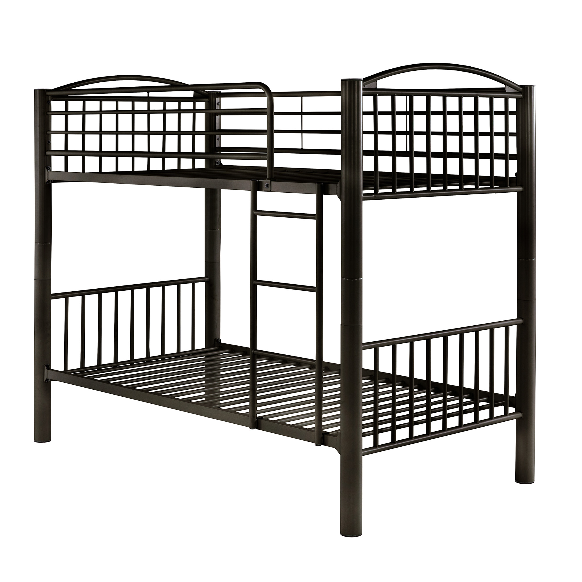Weston Home Visalia Kids Convertible Metal Twin over Twin Bunk Bed, Black