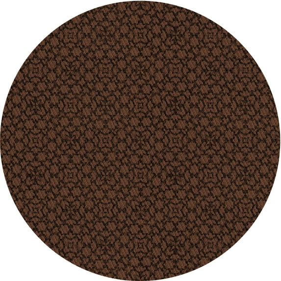 Ahgly Company Indoor Square Patterned Saddle Brown Area Rugs, 3' Square