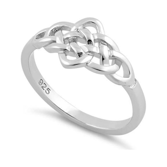 Mooneye 925 Sterling Silver Platinum Plated Celtic Stackable Women Valentines Day Gifts Ring