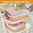 thumbnail image 3 of Baby Portable Booster Seat Adjustable Folding Baby Feeding Seat Toddler Chair for Children up to 33 lbs, Pink, 3 of 7