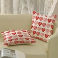 thumbnail image 4 of Valentines Day Pillow Covers 16x16 Set of 2, Valentines Decor Linen Pillowcase Red Love Heart Valentines Throw Pillows Anniversary Mother''s Day Decorative Outdoor Cushion Case for Sofa Couch, 4 of 6