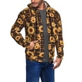thumbnail image 2 of Honeii Brown Plaid Sunflower Print Hoodies for Men, Pullover & Full Zip, Breathable Zip up Hoodie, Sweatshirt-Medium, 2 of 5