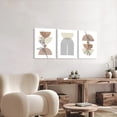 thumbnail image 4 of Minimalist Boho Wall Art Set of 3, Mid-Century Modern Wall Art, Framed Canvas Wall Art Moon Botanical Geometric Neutral Abstract Artwork Prints Modern Boho Room Wall Decor for Living Room,12x16, 4 of 6