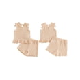thumbnail image 2 of BemeyourBBs Toddler Girls Summer Clothes Cute Infant Baby Girl Summer 2 Piece Outfit 6 12 18 24 Months 2 3 4 Years Shoulder Bows Sleeveless Ruffled Tank Top and Shorts Set, 2 of 9