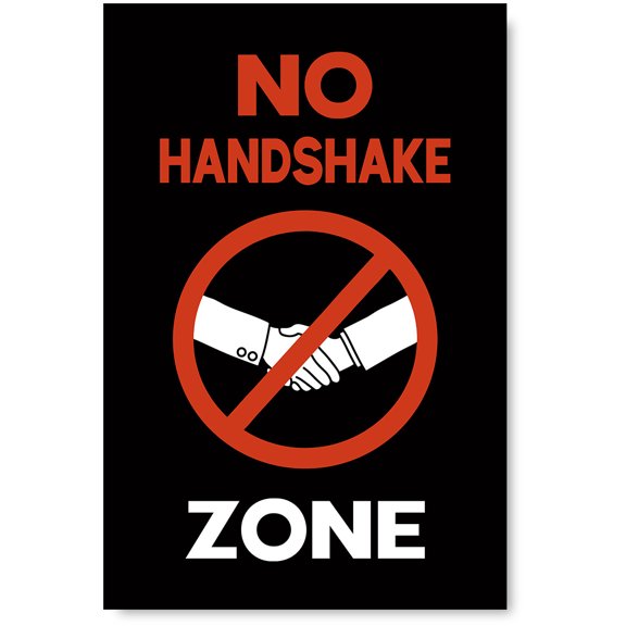Awkward Styles No Handshake Poster Warehouse Safety Signs Wall Art No Handshake Zone Posters Wall Decor