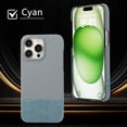 thumbnail image 6 of ShellTech Leather Cover for iPhone 14 Pro Max, Ultra Thin PC Hard Phone Case Premium Metal Raised Lens Protection Cover,Cyan, 6 of 13