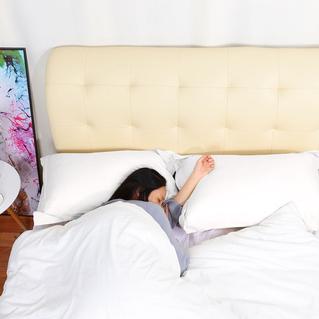 Unique Bargains Pillowcases Soft Microfiber Pillow Shams Set of 2 Queen White