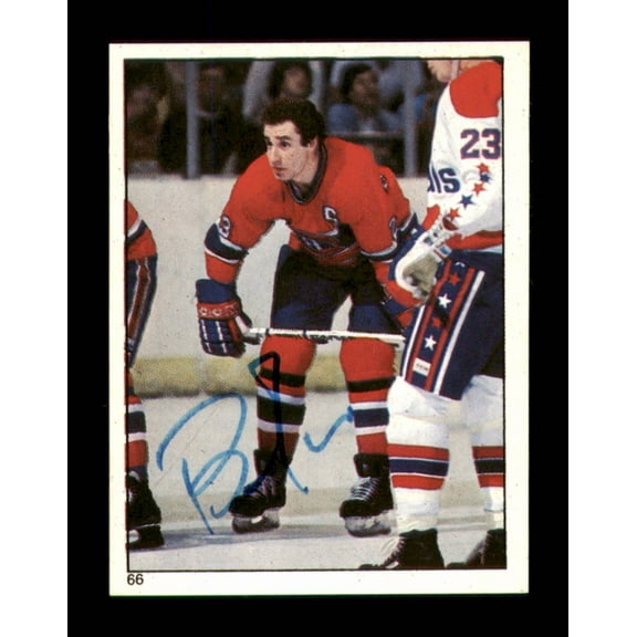 Bob Gainey Autographed 1983-84 Topps Stickers Card #66 Montreal Canadiens SKU #251489