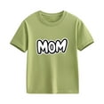 thumbnail image 4 of Spazoro Toddler Girls T-shirts, Love Mom Casual Crewneck Summer Short Sleeve Tops Green Size 2-13T, 4 of 7