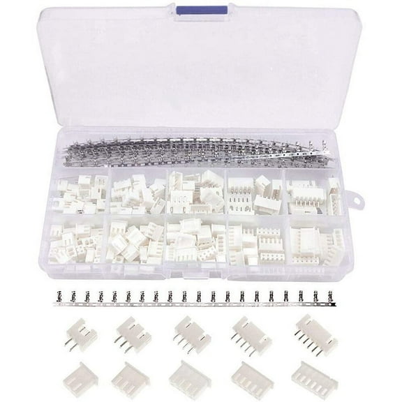TOP! 460Pcs 2.54mm JST-XH Connector Kit with Female Pin Header and 2/3/4/5/6 Housing Adapter Plug