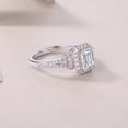 thumbnail image 5 of Exquisite 1 Carat Women's Moissanite Rings Emerald Cut D Color VVS1 925 Sterling Silver Lab Created Diamond Wedding Bands Ideal Choice for Couple Parties Date Travel, 5 of 7