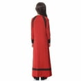 thumbnail image 4 of Huvoen Kids Girls Muslim Islamic Long Dress Long Sleeves Round Neck Colorblock Dress Soft Full Length Robe Burka Arab Maxi Dresses Red 16-17 Years, 4 of 6