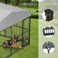 thumbnail image 7 of Large Outdoor Dog Kennel, 10x10FT Dog Kennel Outside with 2 Stainless Steel Bowl, Waterproof Cover, Iron Guardrails, Outdoor Dog Enclosures for Large Dogs, 7 of 7