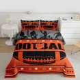 thumbnail image 2 of jejeloiu Rugby Sport Game Twin Comforter Sets,Orange Gray Black Bedding Set For Football Gamer Reversible 2-Piece, 2 of 8