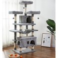 thumbnail image 4 of Large Cat Tree Condo with Sisal Scratching Posts Perches Houses Hammock, Cat Tower Furniture Kitty Activity Center Kitten Play House Gray, 4 of 9