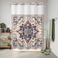 thumbnail image 6 of No Hook Shower Curtain, Boho Tribe Shower Curtains for Bathroom with See Through Top Window, Southwest Aztec Colorful Abstract Pattern Waterproof & Washable Bath Curtain Extra Long 72"x84", 6 of 9