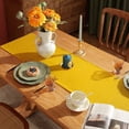 thumbnail image 4 of Nvzi Solid Yellow Velvet Long Tablecloth Plate Mat Linen Cloth Tea Table Flag Nordic Style Simple for Kitchen Coffee Table Dining Room Decor,13*94inch, 4 of 5