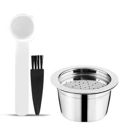 

Walmeck Stainless Steel Coffee Capsules Refillable Coffee Capsules with Spoon Brush Replacement for K-FEE Machines