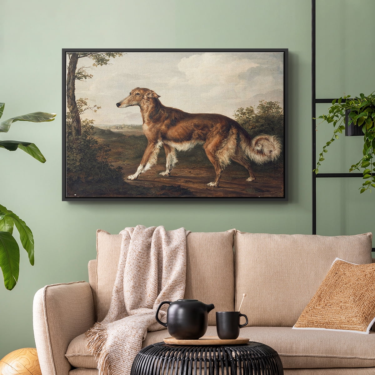 Vintage Animal Print-VII By Wexford Home Framed in Black Wood Gallery Wrapped Canvas 25 in. x 37 in.