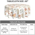 thumbnail image 5 of Fall Tablecloth Round 60 Inch, Autumn Watercolor Pumpkin Leaves Table Cloth Wrinkle Resistant Thanksgiving Table Cover for Home Kitchen Dining Holiday, 5 of 6