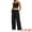 Black, variant on DARING DIVA Women's Yoga Set Camisole and Wide Leg Pants S Light Khaki