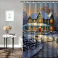 thumbnail image 2 of Shiartex Snowman Christmas Tree House Shower Curtain Set with Hooks, 100% Polyester Fabric, Washable, Waterproof Bathroom Decor, Various Sizes 36x72, 2 of 7