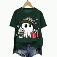 thumbnail image 5 of Towmus Womens Funny Short Sleeve Crew Neck Halloween Fall T-Shirts Christmas Graphic Tee Tops, 5 of 6